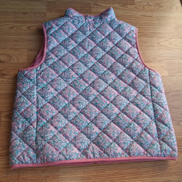 P*NWT Ladies PETITE quilted Sleeveless Vest pink Blue, Sz LP XLP Msrp $70 - Picture 7 of 8